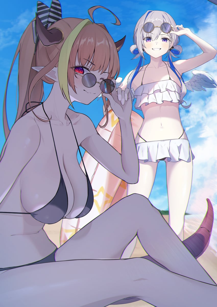 amane kanata and kiryu coco (hololive) drawn by sora_shitatoge