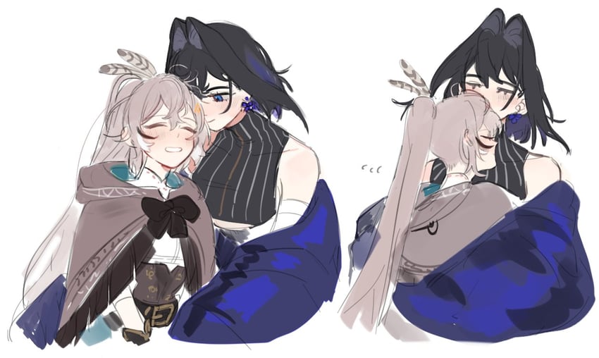 ouro kronii and nanashi mumei (hololive and 1 more) drawn by eus_ing