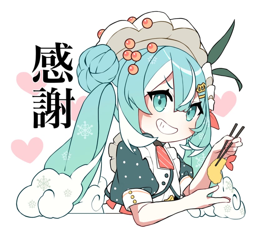 hatsune miku and yuki miku (vocaloid) drawn by aburi_iwashi