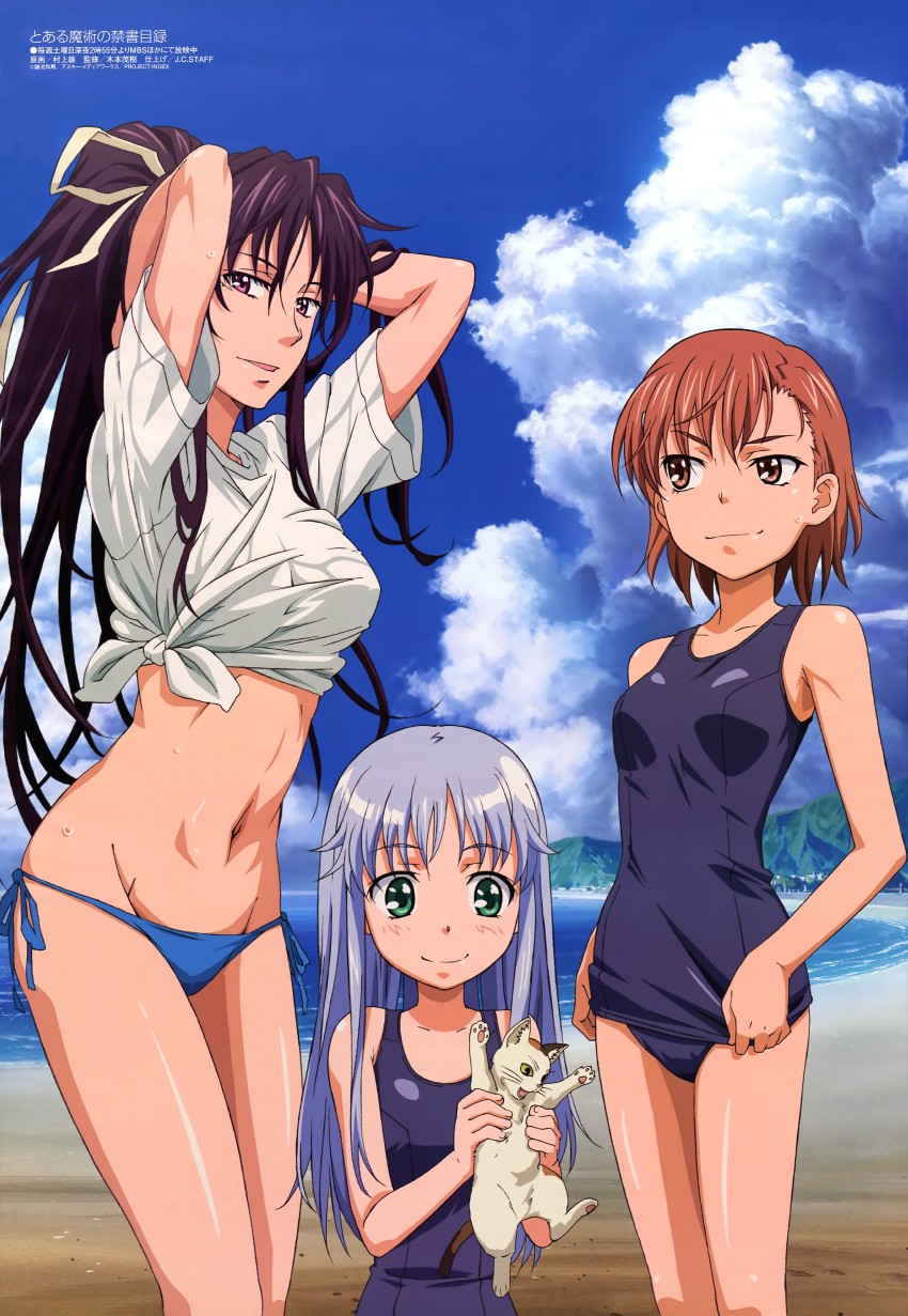 misaka mikoto, index, kanzaki kaori, and sphinx (toaru majutsu no index and 2 more) drawn by murakami_yuu