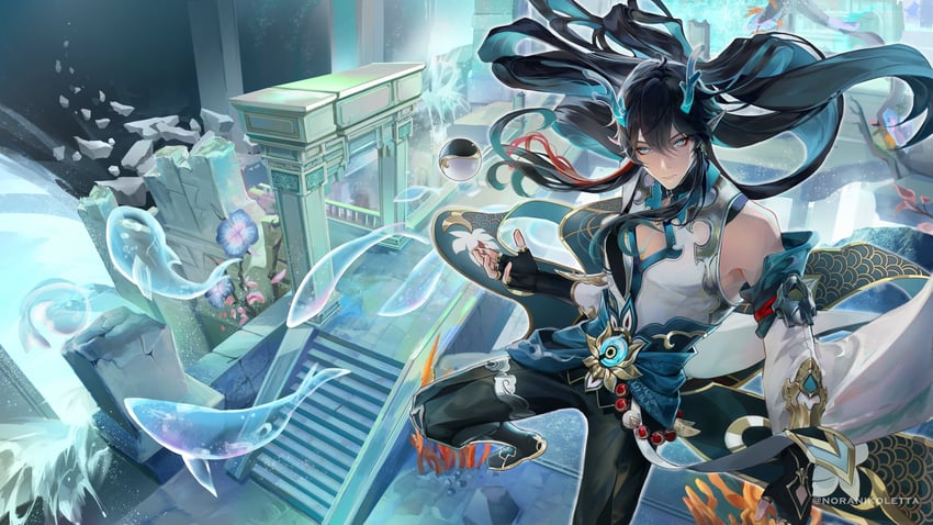 dan heng (honkai and 1 more) drawn by norarts