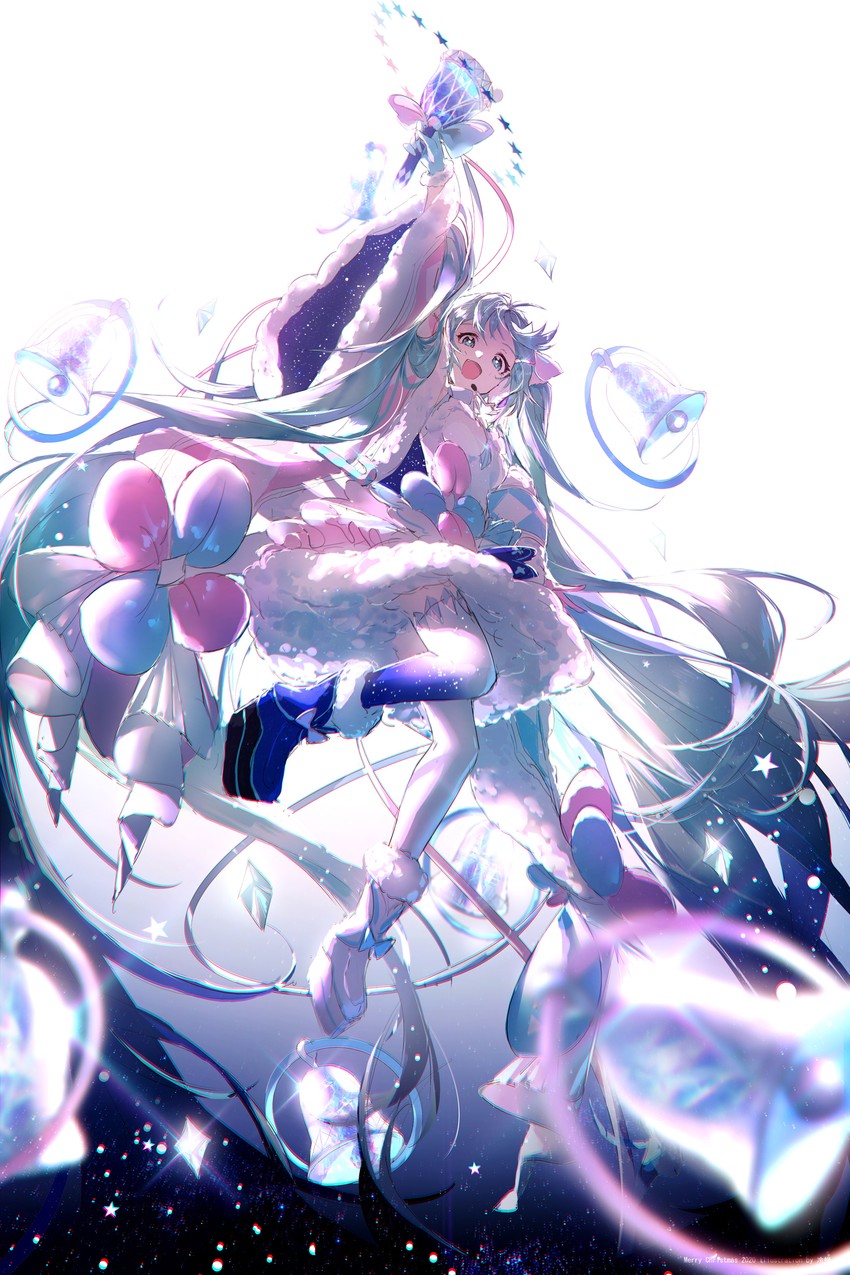 hatsune miku and magical mirai miku (vocaloid and 1 more) drawn by lengchan_(fu626878068)