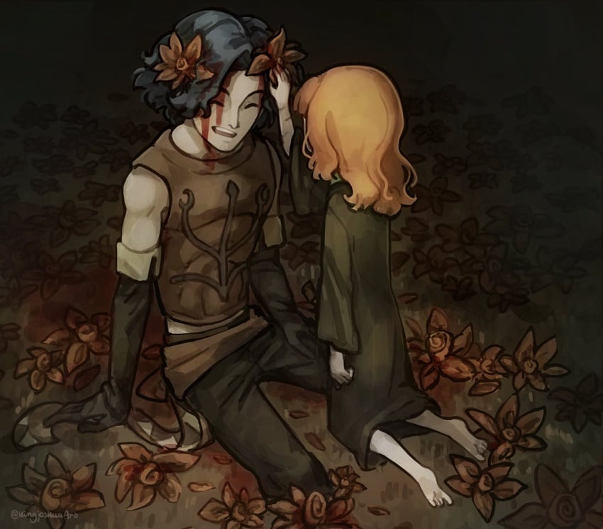 the girl and cahara (fear & hunger and 1 more) drawn by kingjoshua