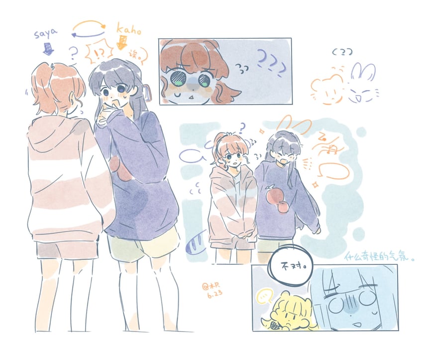 hinoshita kaho, murano sayaka, momose ginko, kachimachi kosuzu, and tomati (love live! and 1 more) drawn by woodonly