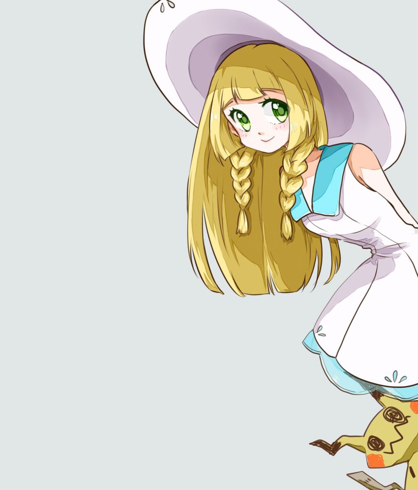 lillie and mimikyu (pokemon and 1 more) drawn by hmiiy_000