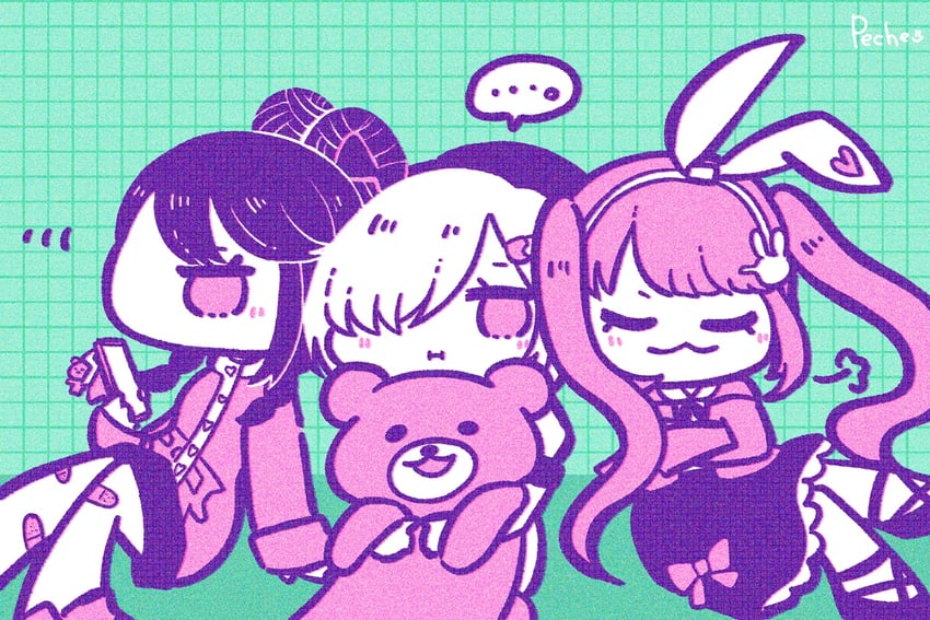 sakurano mimito, inubousaki shian, and minakami hina (denonbu) drawn by ribbon8holic