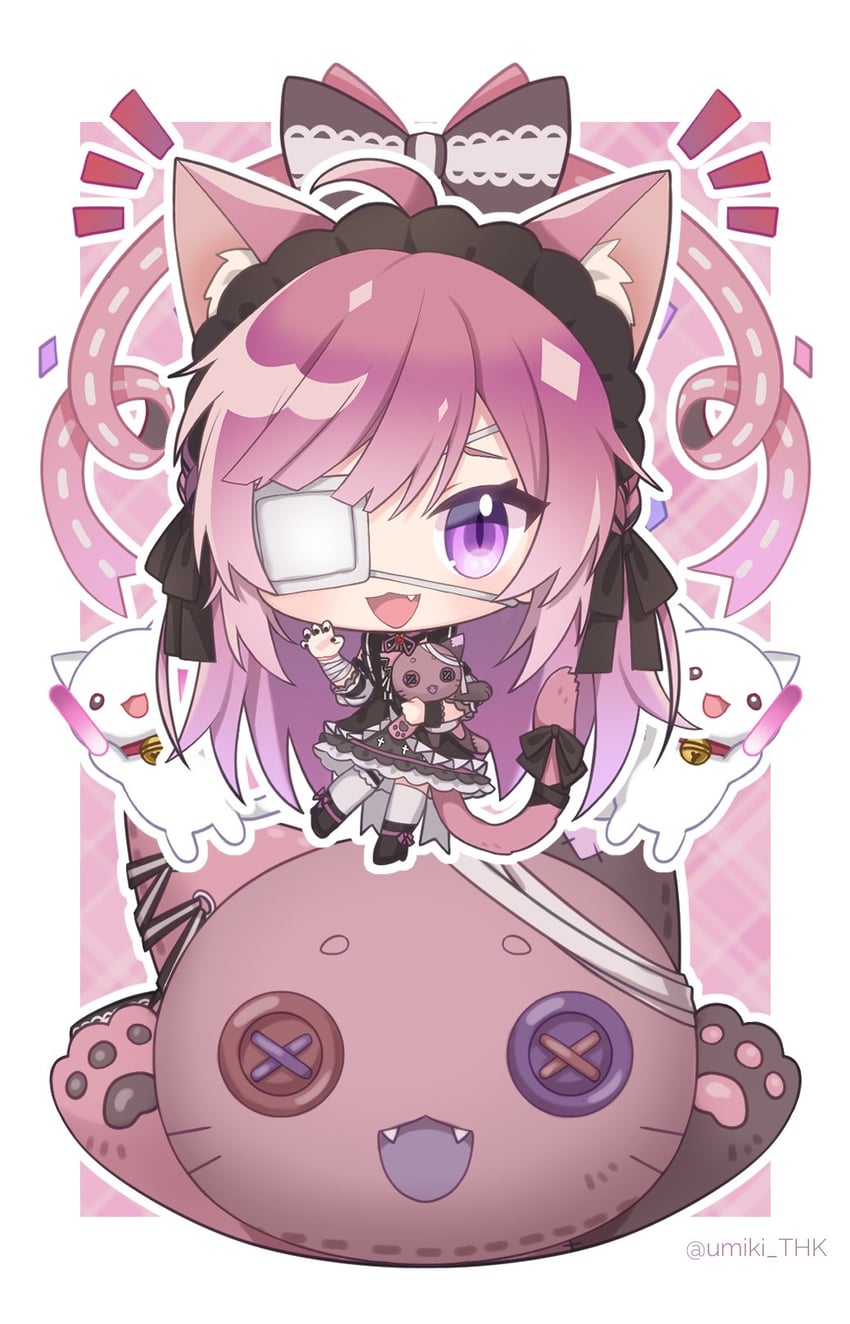 mikeneko and pon-chan (indie virtual youtuber) drawn by garcon_meteor