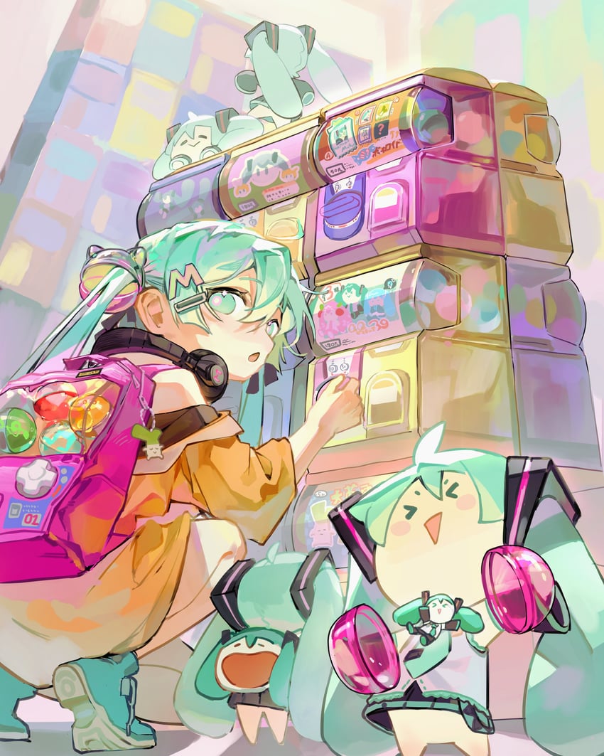 hatsune miku, kagamine rin, kagamine len, and sakura miku (vocaloid) drawn by chi_chi3939