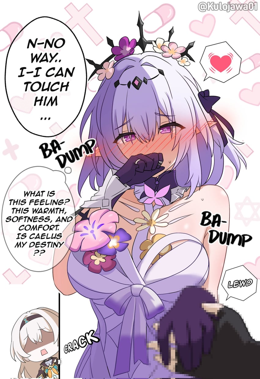 trailblazer, firefly, caelus, and castorice (honkai and 1 more) drawn by kulojawa