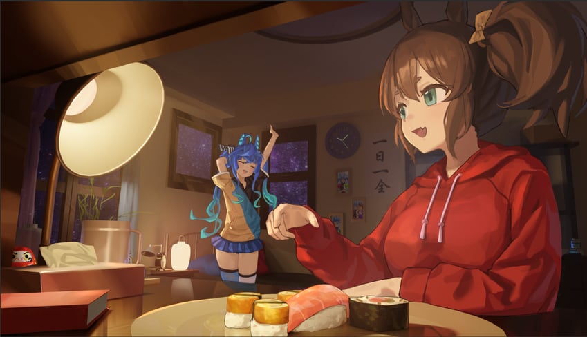 twin turbo and inari one (umamusume) drawn by xiao_juicai
