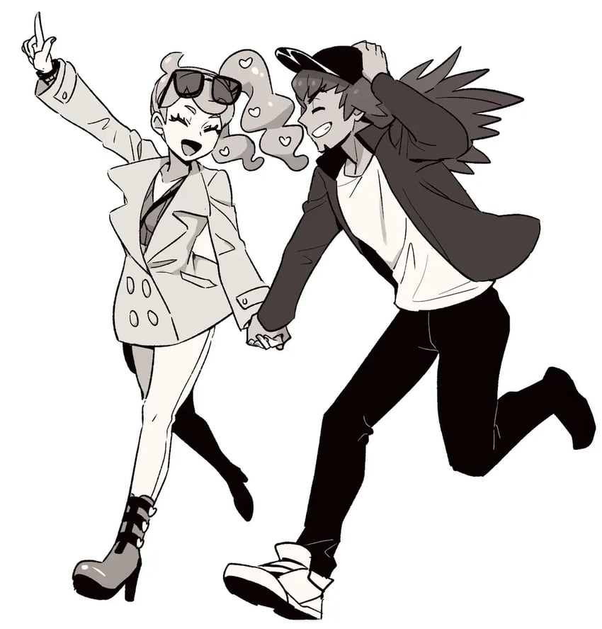 leon and sonia (pokemon and 1 more) drawn by dede_(qwea_00000)