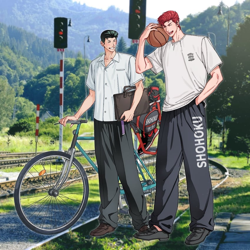 sakuragi hanamichi and mito youhei (slam dunk) drawn by 168broccoli