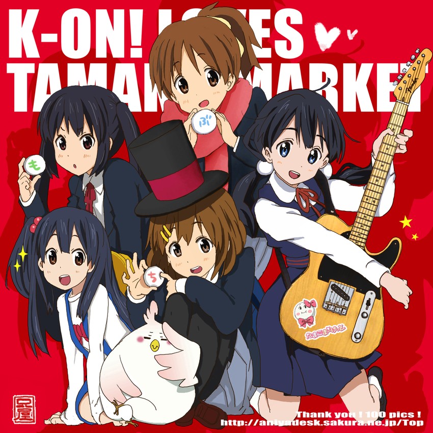 nakano azusa, hirasawa yui, hirasawa ui, kitashirakawa tamako, kitashirakawa anko, and 1 more (k-on! and 3 more) drawn by ani_(aniya)