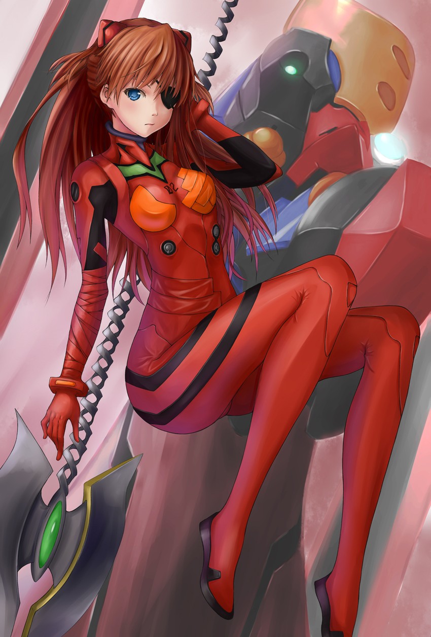 souryuu asuka langley and eva 02 (neon genesis evangelion and 2 more) drawn by willgoon