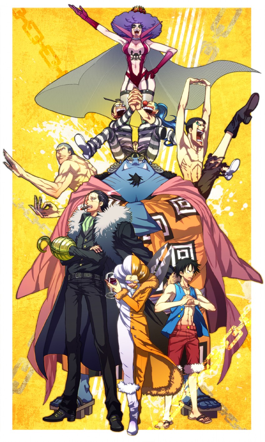 monkey d. luffy, crocodile, buggy the clown, jinbe, galdino, and 4 more (one piece) drawn by mayuhiko3310
