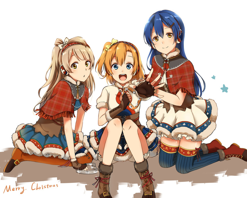 sonoda umi, minami kotori, and kosaka honoka (love live! and 1 more) drawn by rankaku