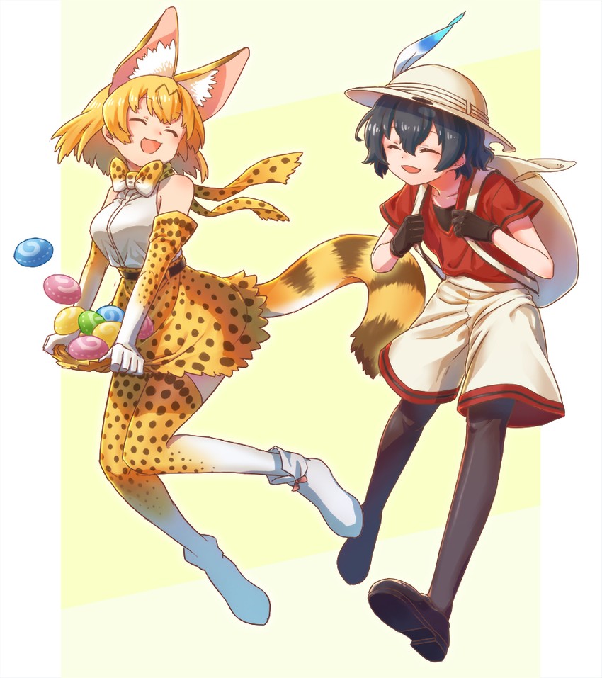 serval and kaban (kemono friends) drawn by inukoro_(spa)