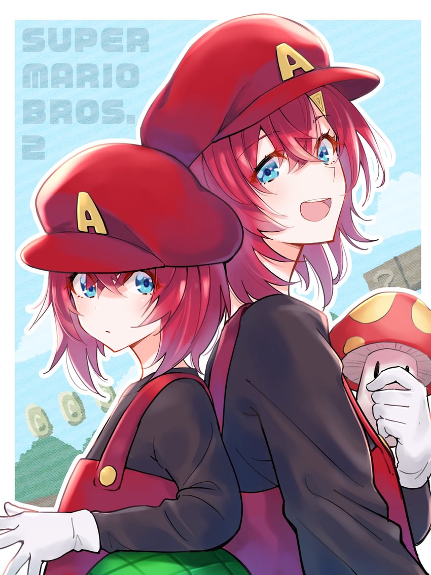 mario and ange katrina (nijisanji and 1 more) drawn by inumoto