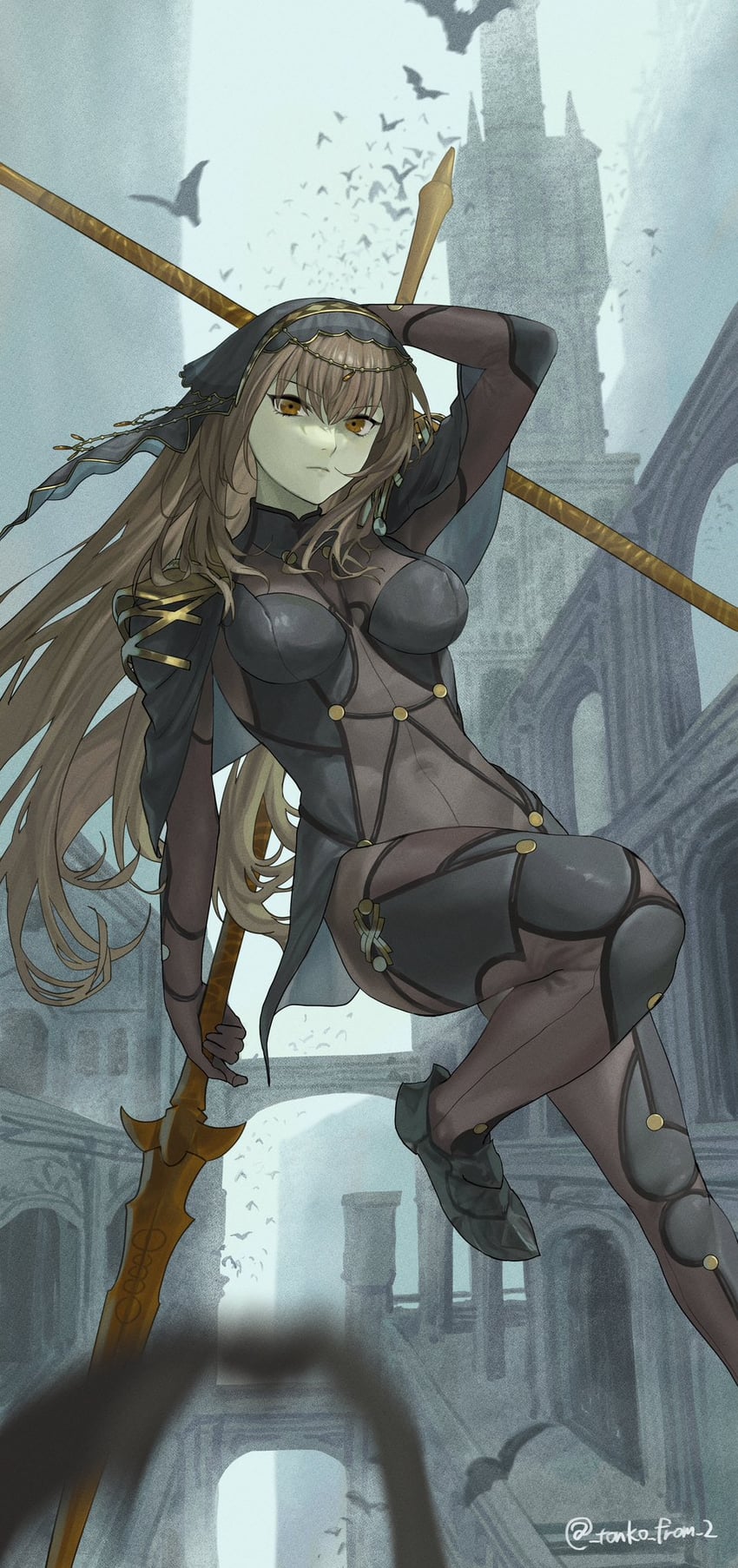 scathach (fate and 1 more) drawn by tonko_from