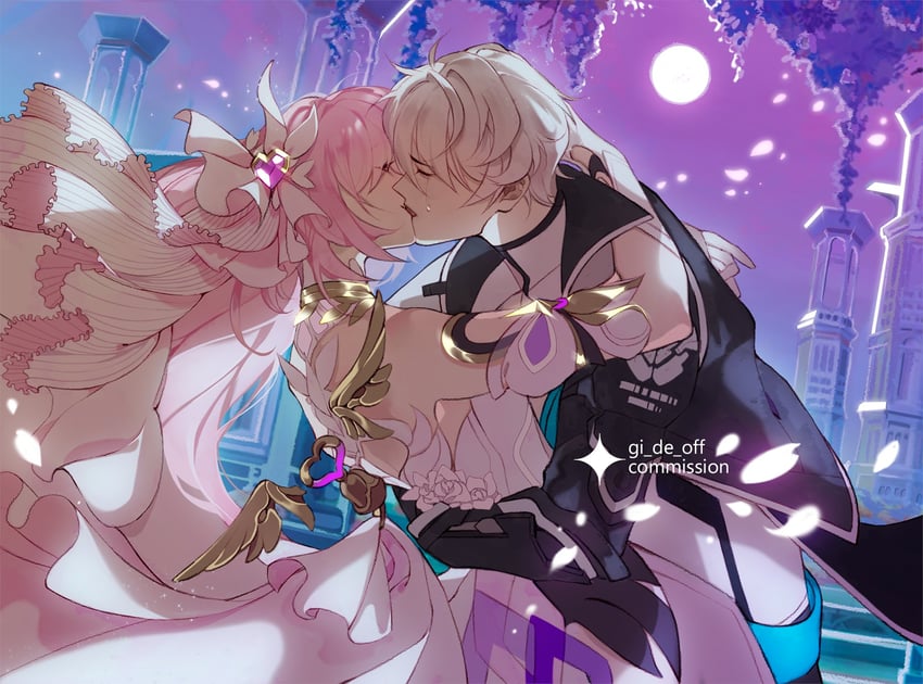 elysia and kevin kaslana (honkai and 1 more) drawn by gi_de_off