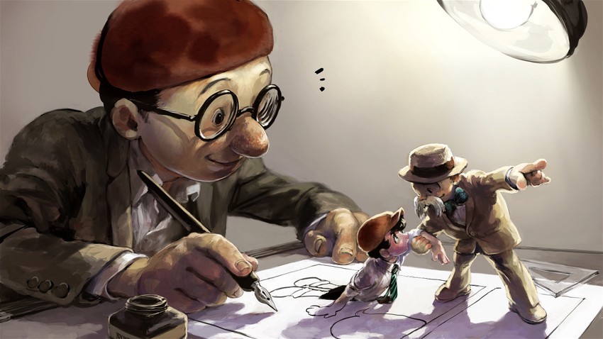 rock, tezuka osamu, and hige oyaji (tezuka's star system) drawn by duexduex
