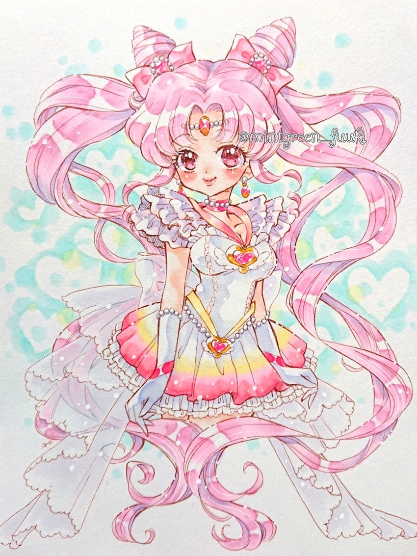 chibi usa, sailor chibi moon, and super sailor chibi moon (bishoujo senshi sailor moon) drawn by aomidori