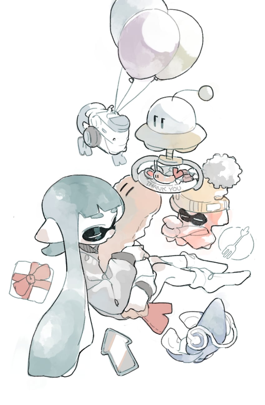 inkling player character, inkling girl, and jobski (splatoon and 1 more) drawn by aspara