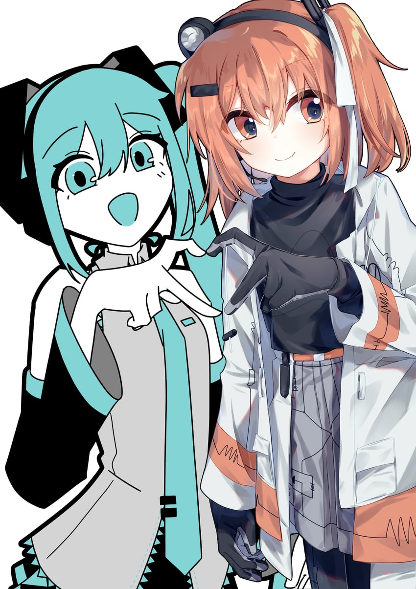hatsune miku and adachi rei (vocaloid and 2 more) drawn by chiori_(_chio_ri) and hamano_yui