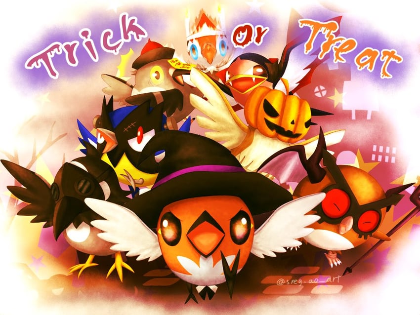 pidgey, starly, fletchling, hoothoot, pidove, and 3 more (pokemon) drawn by sreg_ao_art