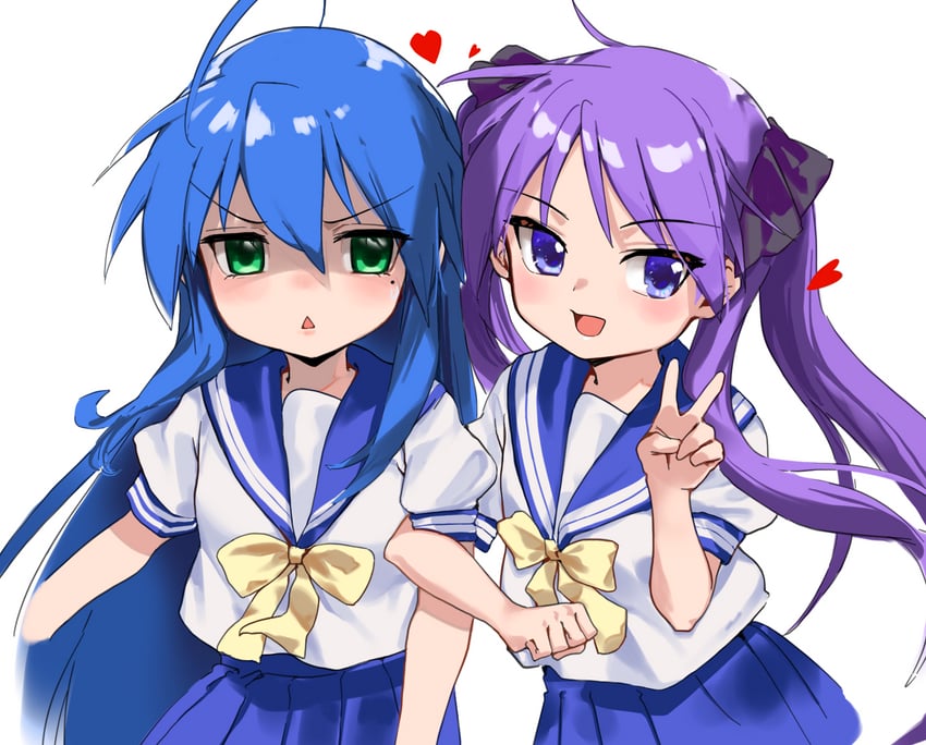 hiiragi kagami and izumi konata (lucky star) drawn by salmongrapefish