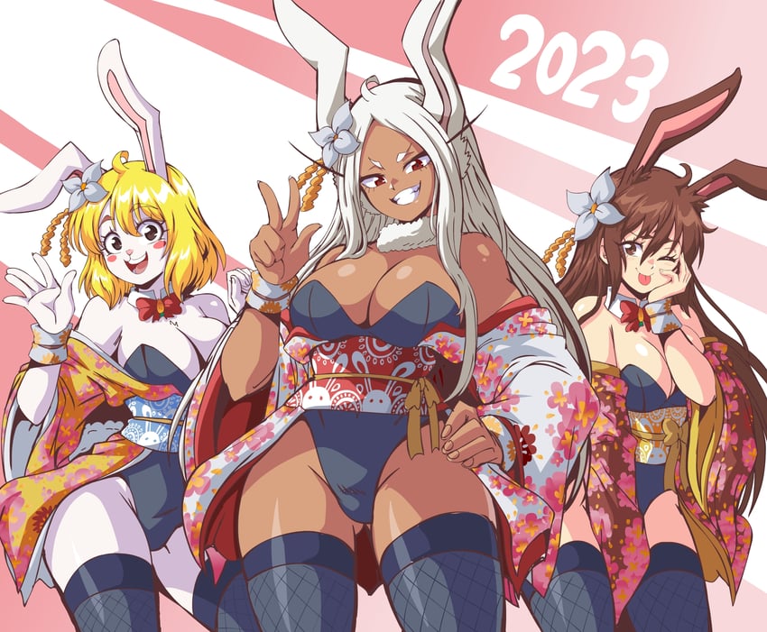 mirko, carrot, and velvet scarlatina (one piece and 2 more) drawn by lewdamone