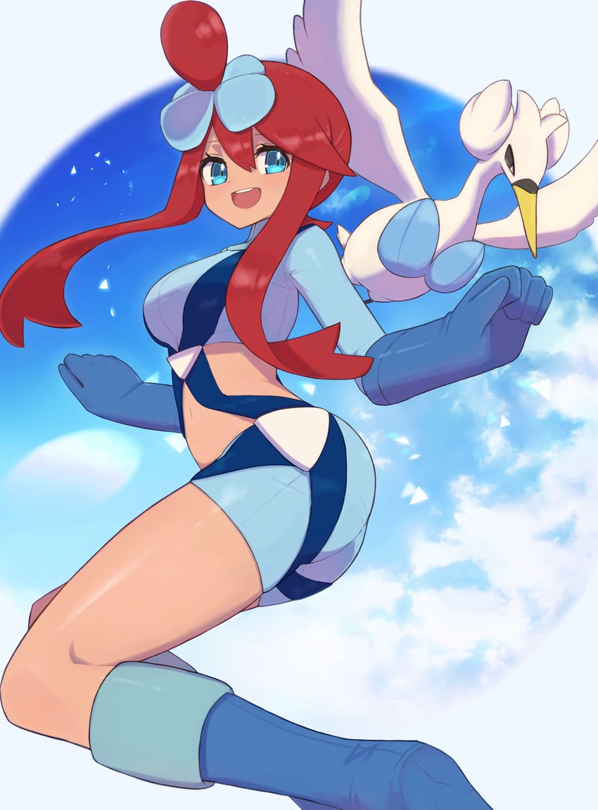 skyla and swanna (pokemon and 1 more) drawn by nuneno
