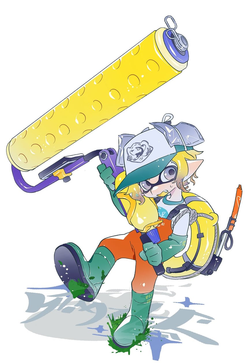inkling player character and inkling girl (splatoon) drawn by himiko0025