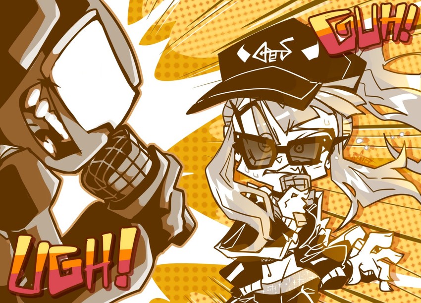 mori calliope, tankman, and john captain (hololive and 4 more) drawn by thegreatrouge