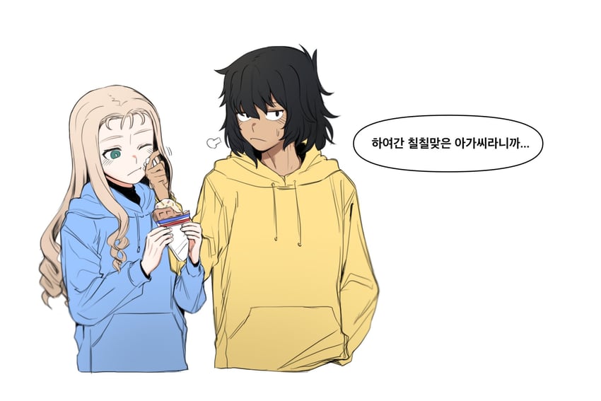 andou and marie (girls und panzer) drawn by ast.rockett