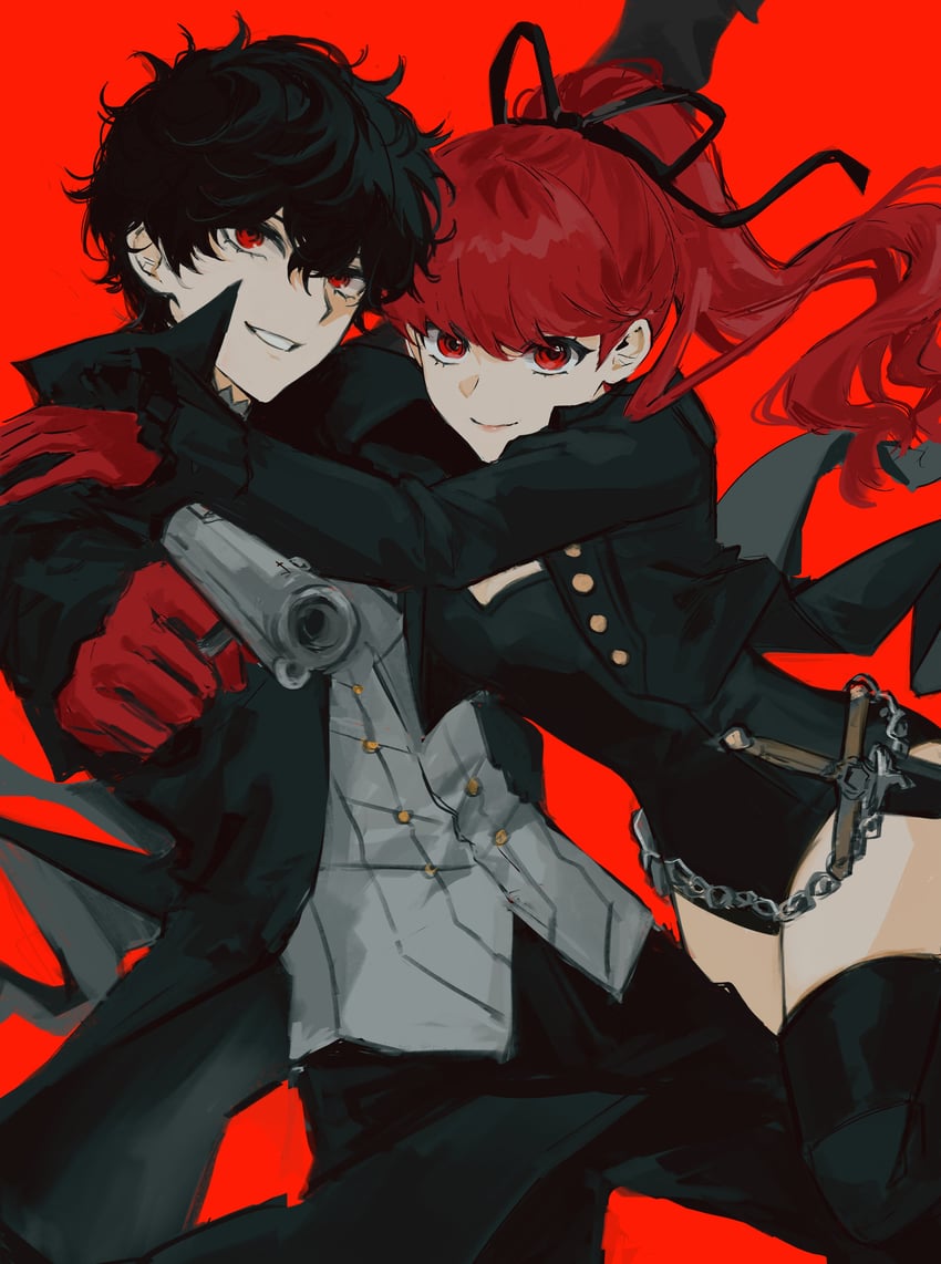 amamiya ren, yoshizawa kasumi, joker, and violet (persona and 2 more) drawn by mnce_o