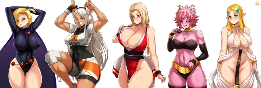 princess zelda, mirko, shiranui mai, bea, android 18, and 6 more (pokemon and 13 more) drawn by jmg