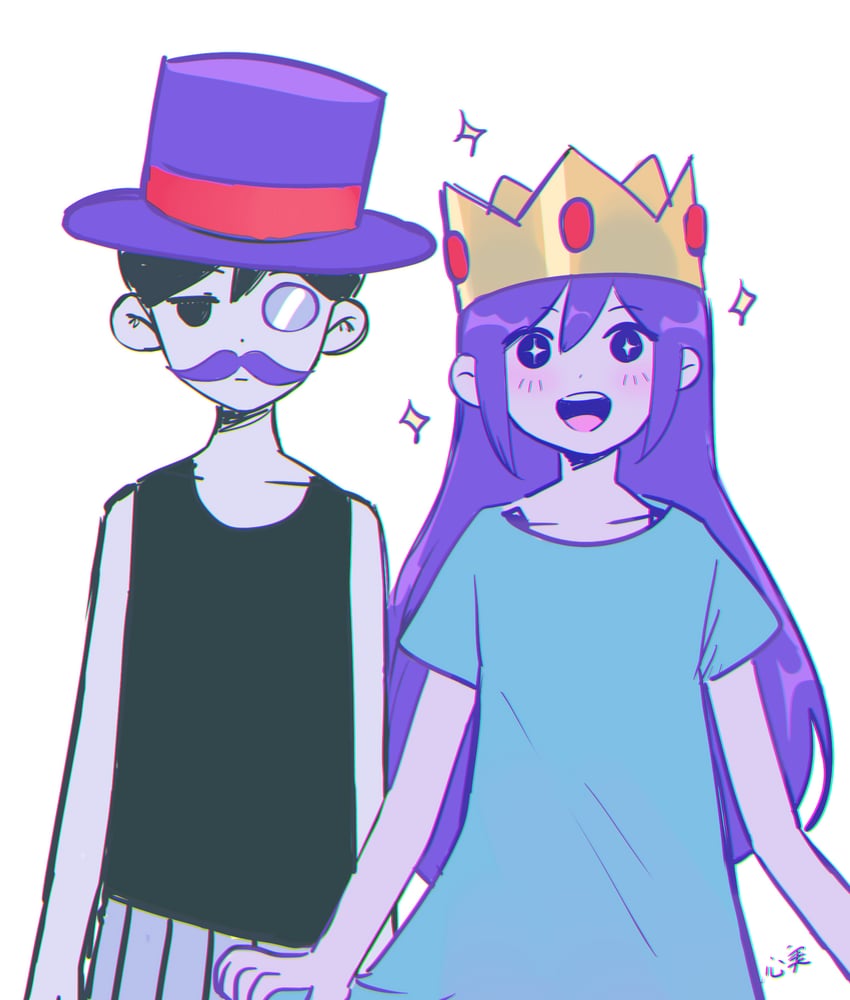 omori and aubrey (omori) drawn by kokomi_(aniesuakkaman)