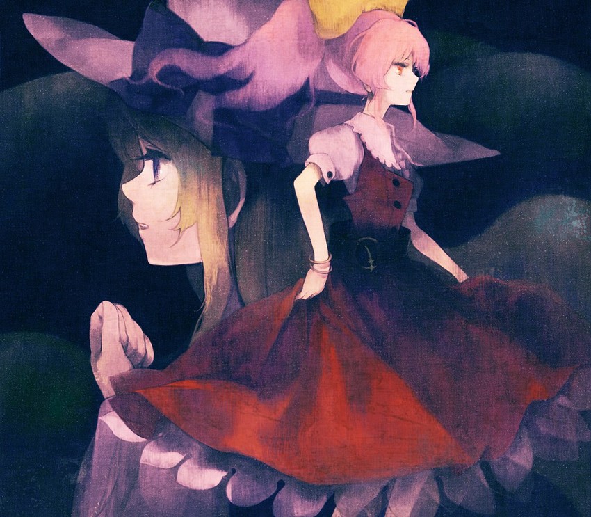 watatsuki no yorihime and watatsuki no toyohime (touhou) drawn by xero