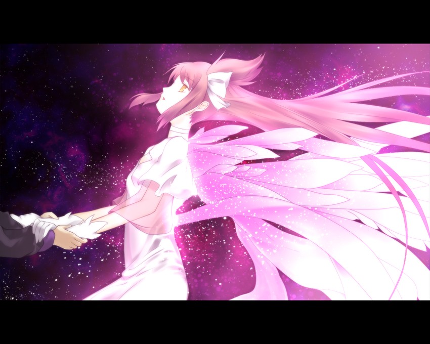 kaname madoka, ultimate madoka, and urobuchi gen (mahou shoujo madoka magica and 1 more) drawn by p18