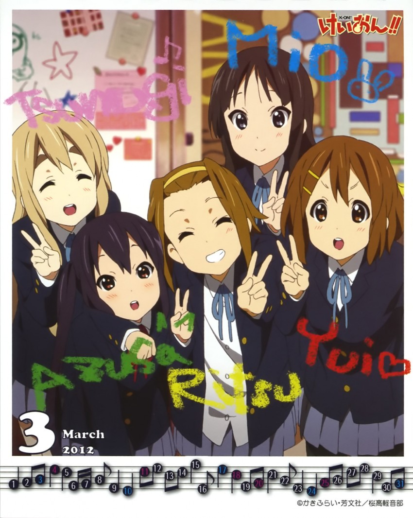 akiyama mio, nakano azusa, hirasawa yui, tainaka ritsu, and kotobuki tsumugi (k-on!) drawn by maruki_nobuaki