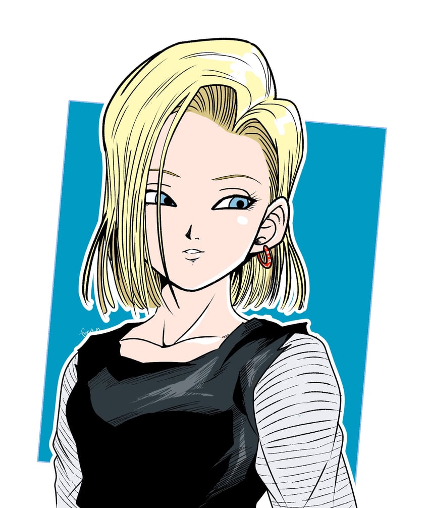 android 18 (dragon ball and 1 more) drawn by fenyon