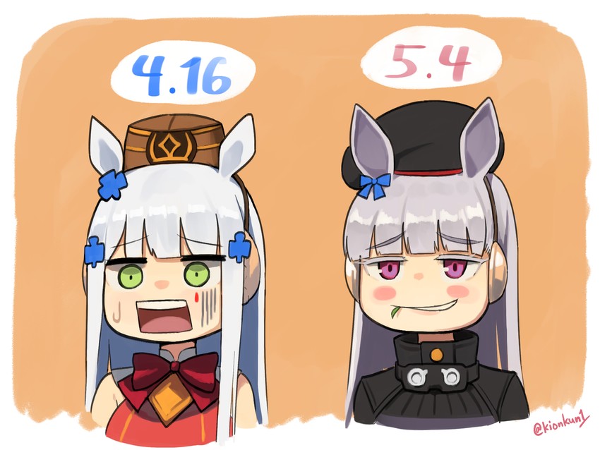 gold ship and hk416 (umamusume and 1 more) drawn by kion-kun