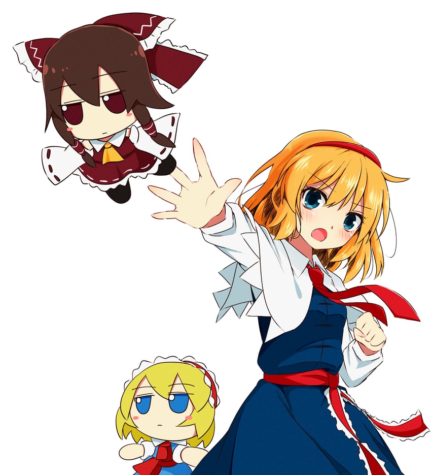hakurei reimu and alice margatroid (touhou) drawn by tsuukinkaisoku_oomiya