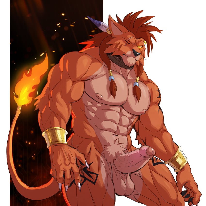 red xiii (final fantasy and 1 more) drawn by peapeafur
