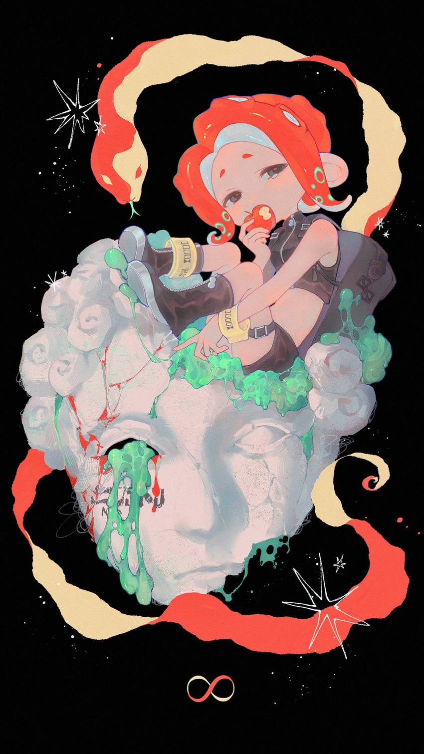 agent 8 (splatoon and 2 more) drawn by liang_cun_rakuna