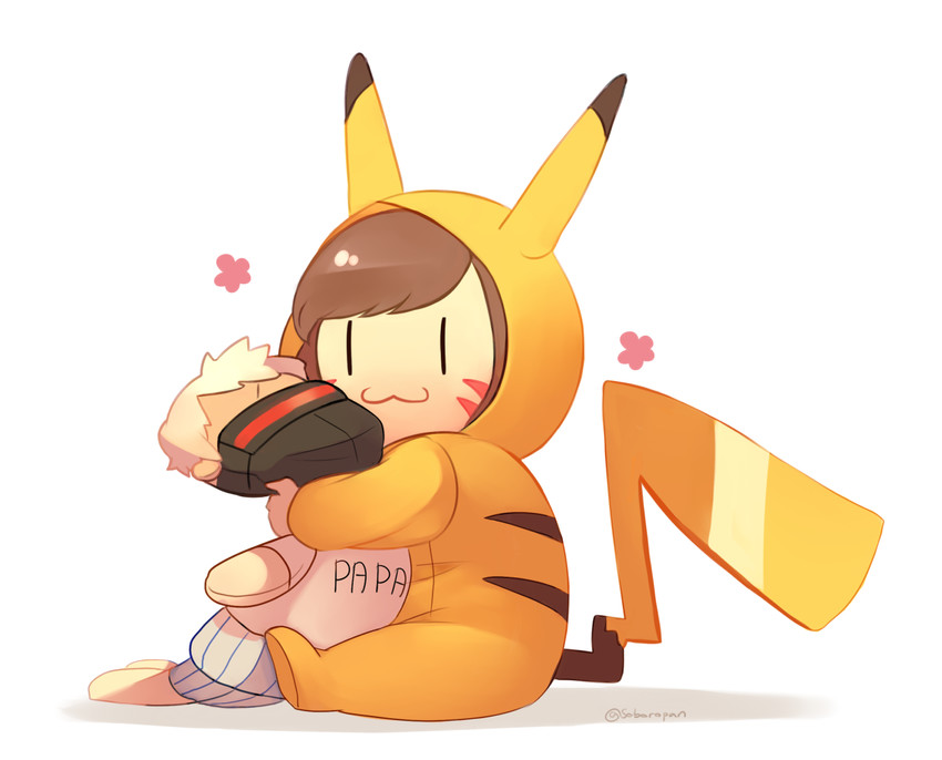 pikachu, soldier: 76, and d.va (pokemon and 2 more) drawn by soboropan