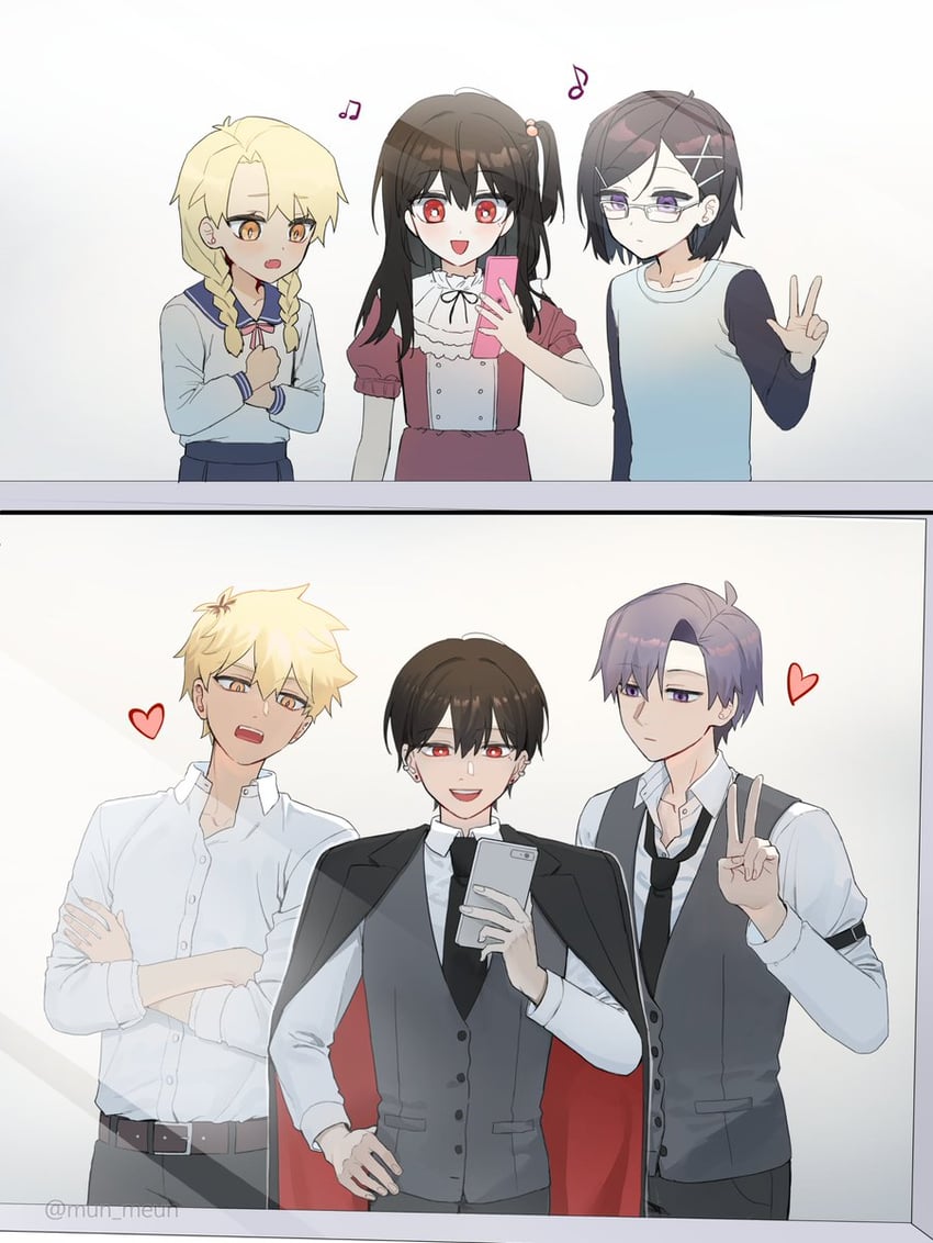 suou, fuji, and kohaku (goukon ni ittara onna ga inakatta hanashi) drawn by muneo_(mun_meun)