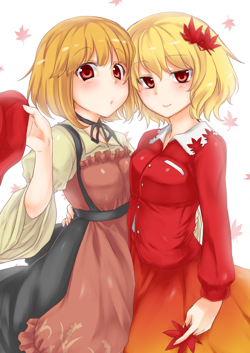 aki minoriko and aki shizuha (touhou) drawn by monrooru