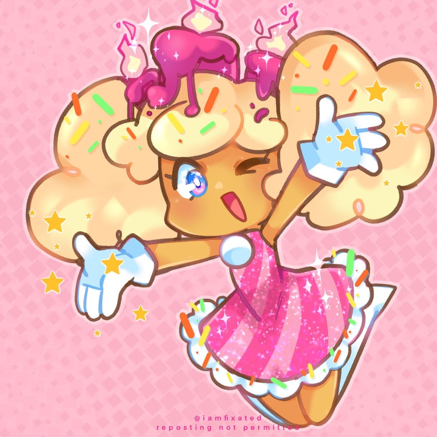birthday cake cookie (cookie run and 1 more) drawn by iamfixated